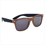 Woodtone Frames with Navy Blue Temples Side